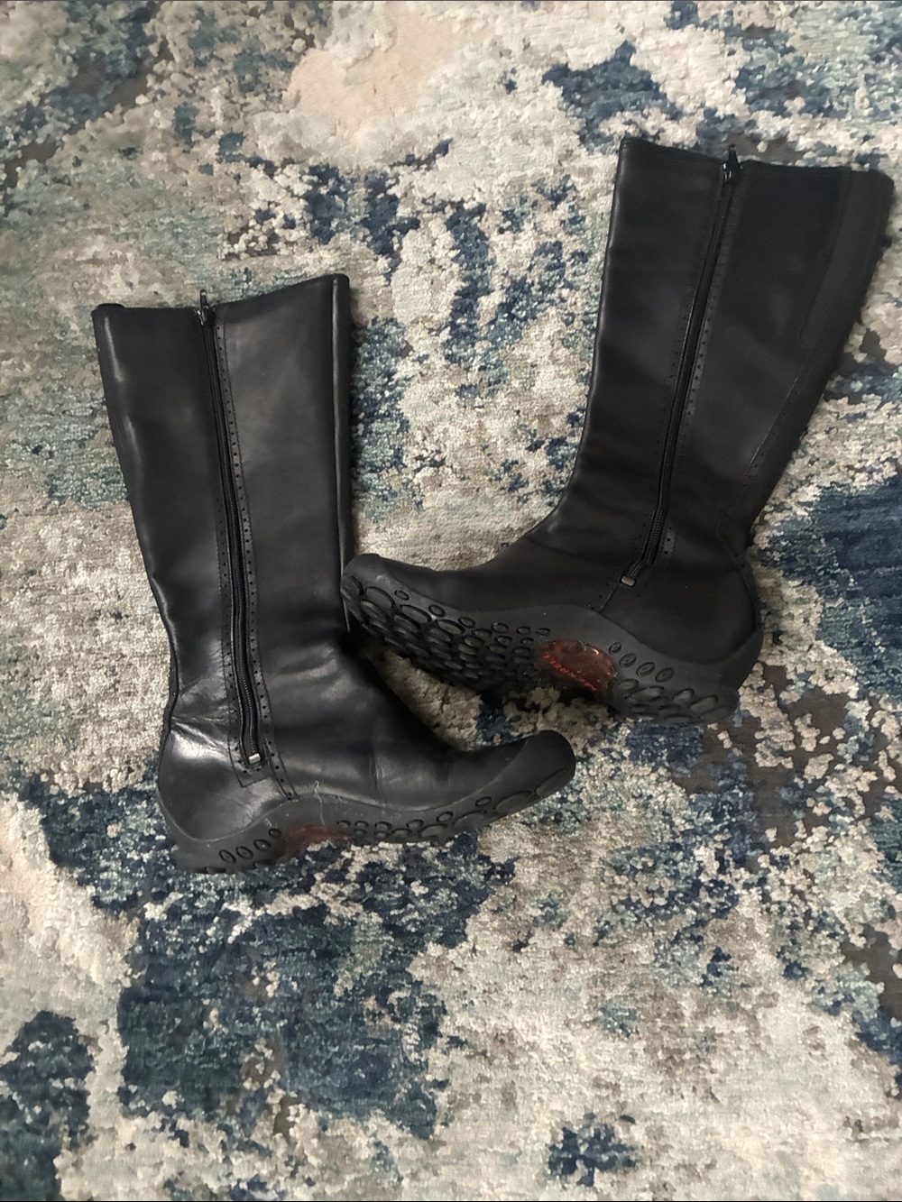 Merrell Black Women's Tall Zip-Up Leather Boots